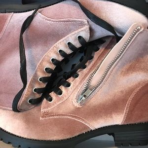 Suede booties lace up brand new size 8